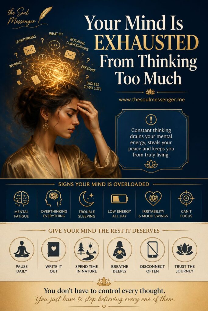 When Your Mind Won’t Stop Racing, Silence Becomes Therapy 3 Emotional scene of mental burnout and silence, showing how a mind won’t stop racing leads to inner exhaustion.