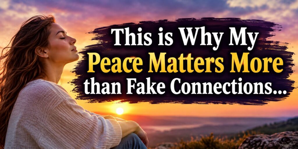 A person enjoying the sunset and realizing that peace and connection with yourself matters more than any fake connection in your life